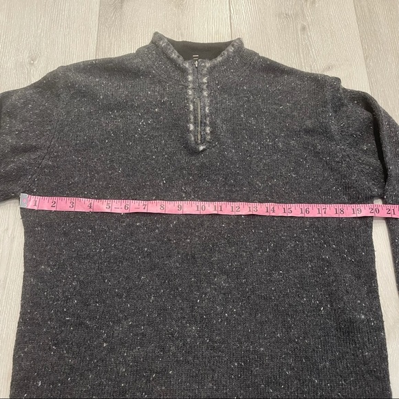 WOOLRICH Onyx Heather Pullover 1/4 Zip Sweater L - Picture 4 of 11